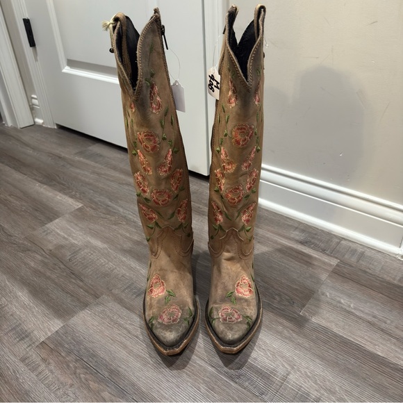 Liberty Black Garden Tan Floral Tall LB7129148 Cowboy Western Boots - Picture 5 of 16